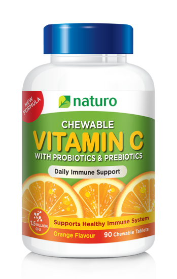 Naturo Chewable Vitamin C with Probiotics & Prebiotics